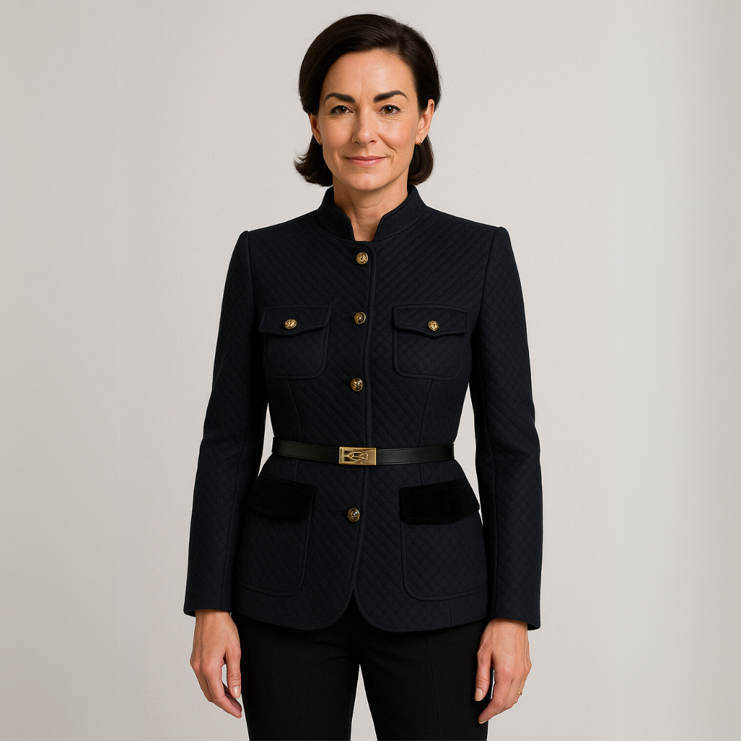 Womens Blazer Coat Patchwork Design Regular Fit - BritishMode