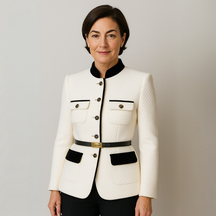 Womens Blazer Coat Patchwork Design Regular Fit