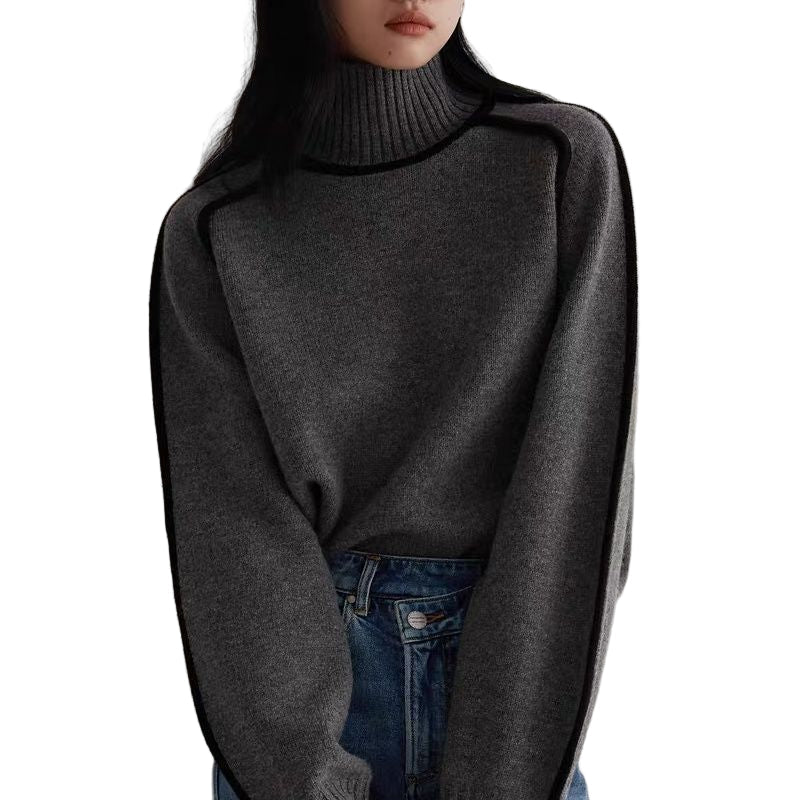 Womens Sweater Stand-Up Collar Modern Fit