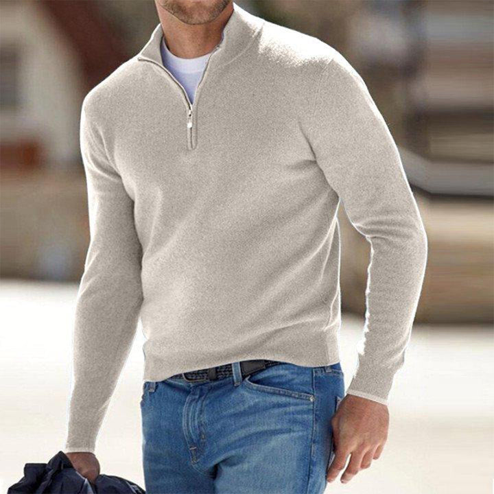 Mens Quarter-Zip Sweatshirt Cotton Blend Regular Fit