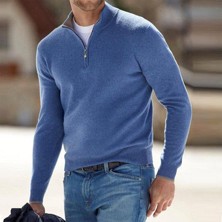 Mens Quarter-Zip Sweatshirt Cotton Blend Regular Fit