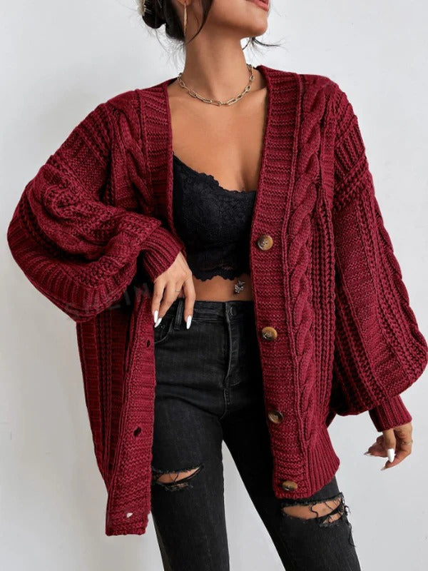 Womens Knit Cardigan Sweater Oversized Cozy Fit