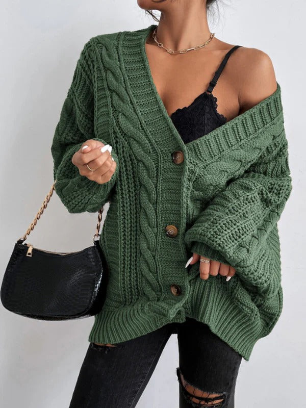 Womens Knit Cardigan Sweater Oversized Cozy Fit
