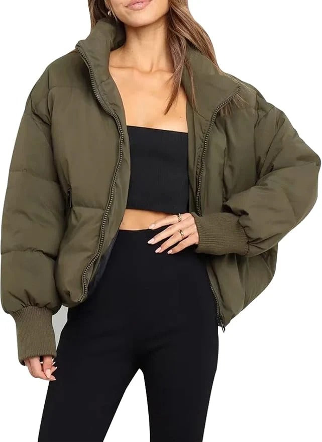 Womens Plus Size Down Filled Parka Jacket Relaxed Fit
