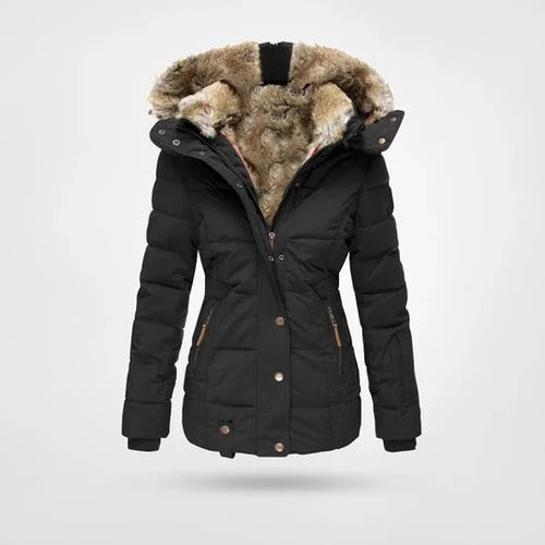 Womens Down Parka Jacket Hooded Warm - BritishMode