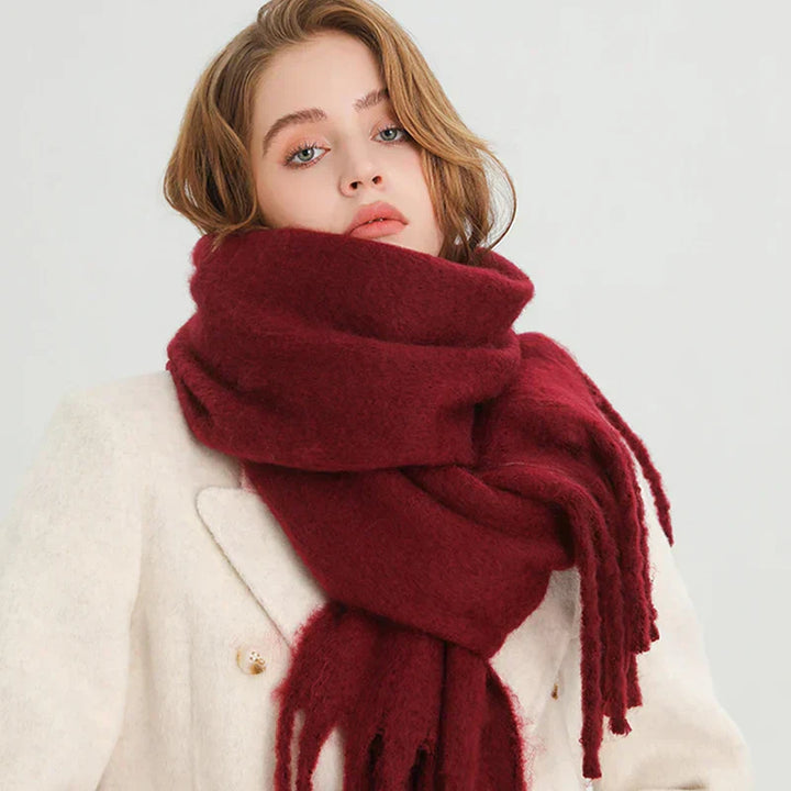 Womens Cashmere Scarf with Large Tassels Winter Style