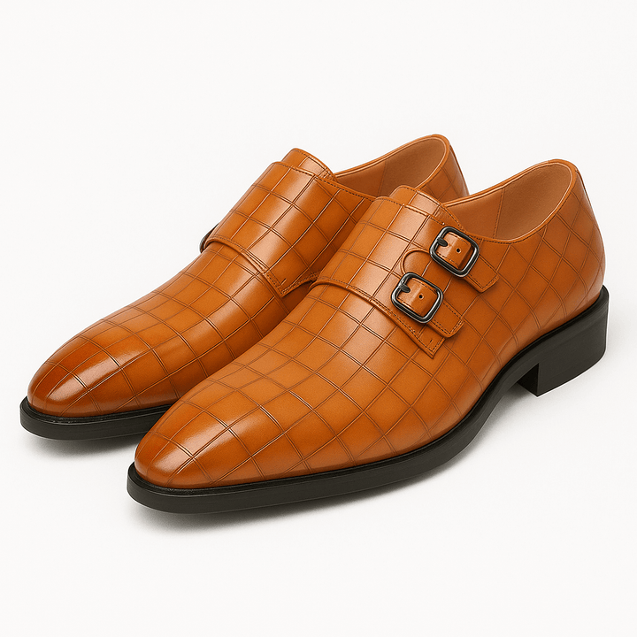 Mens Square Toe Shoes with Buckle Closure - BritishMode