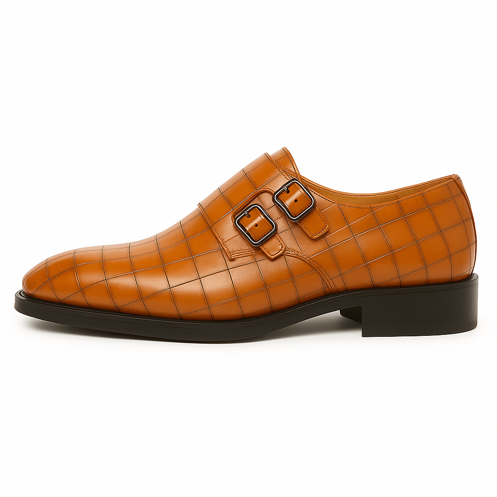 Mens Square Toe Shoes with Buckle Closure