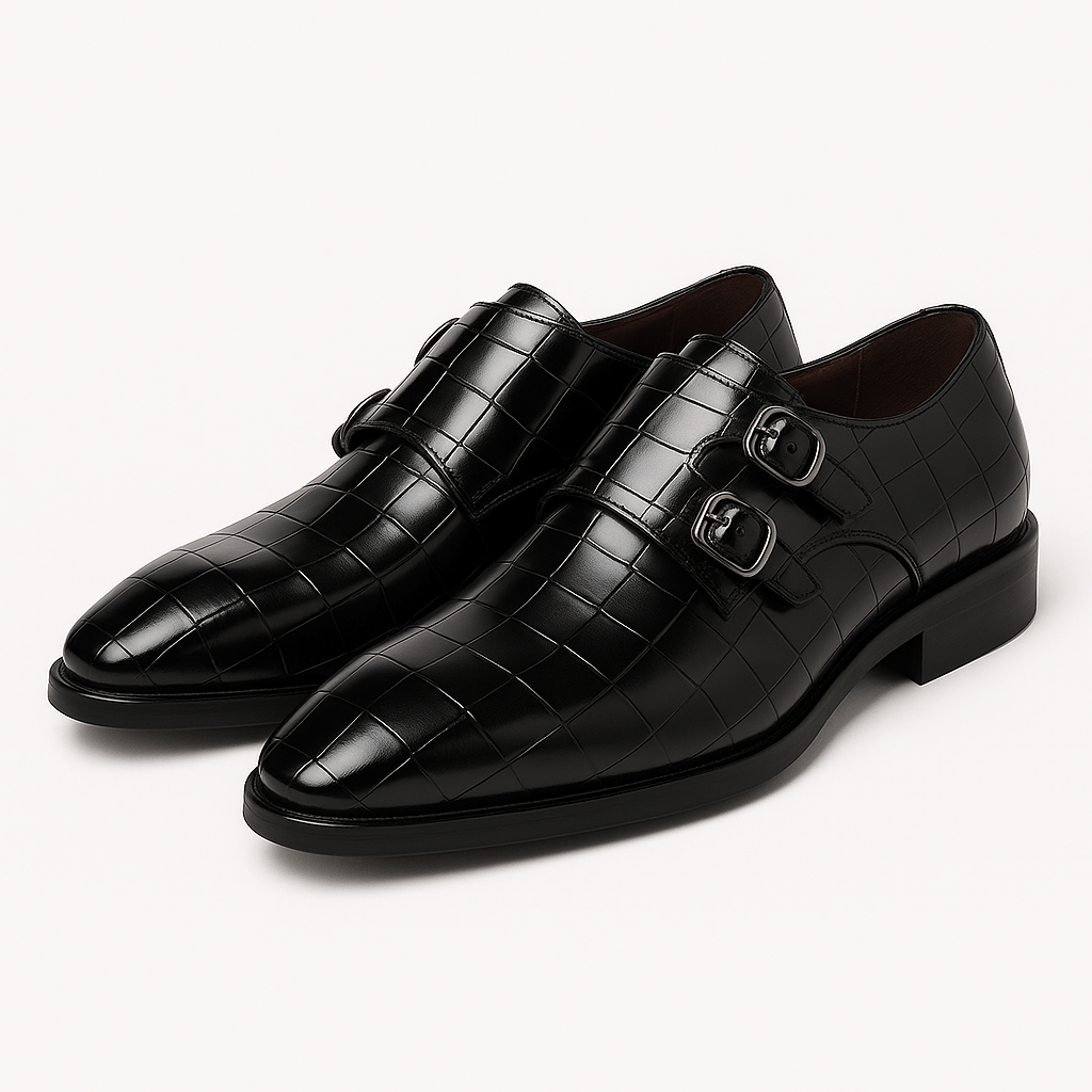 Mens Square Toe Shoes with Buckle Closure