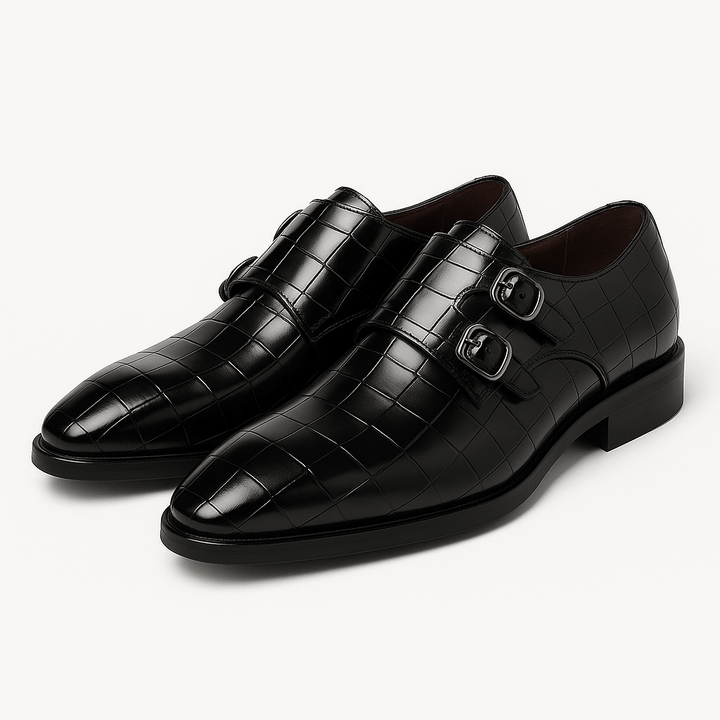 Mens Square Toe Shoes with Buckle Closure
