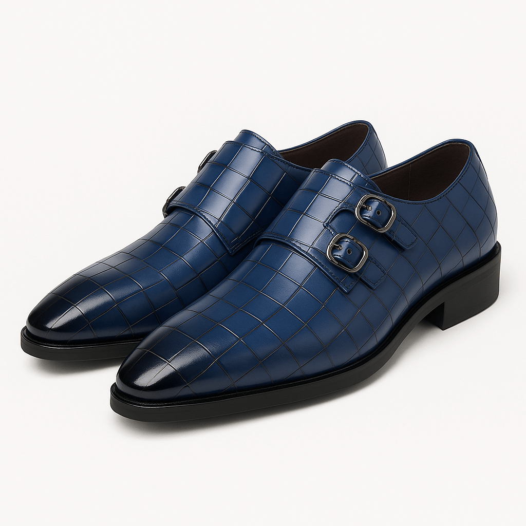 Mens Square Toe Shoes with Buckle Closure