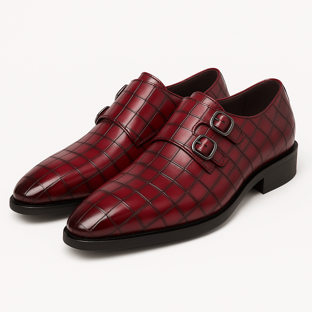 Mens Square Toe Shoes with Buckle Closure