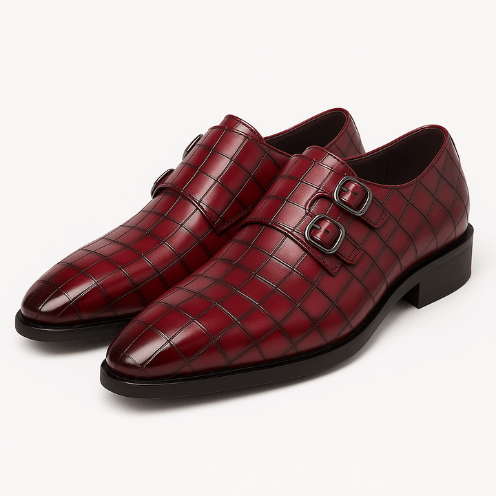 Mens Square Toe Shoes with Buckle Closure