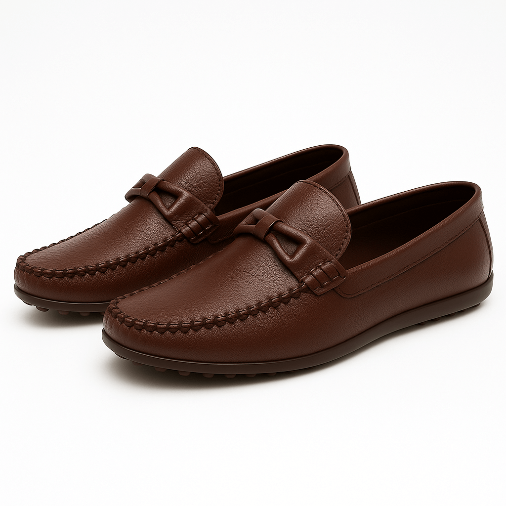 Mens Leather Loafers Slip-On Casual