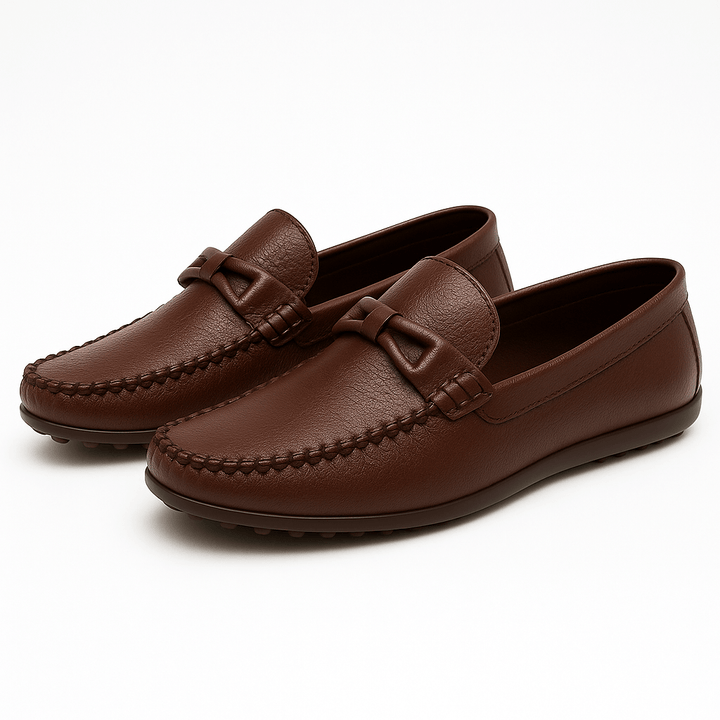 Mens Leather Loafers Slip-On Casual