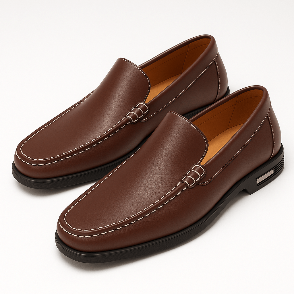 Mens Leather Loafers Slip-On Classic Style - BritishMode