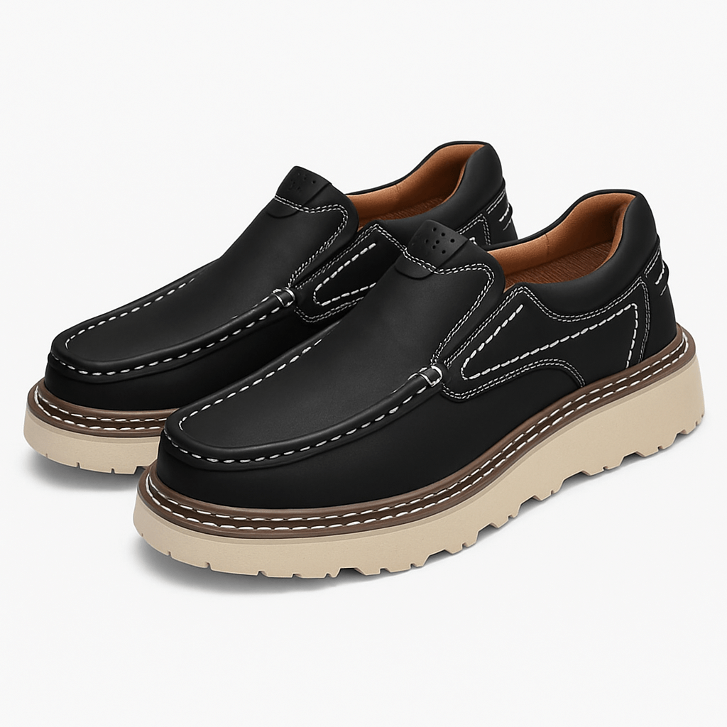 Mens Leather Comfort Shoes Classic Style