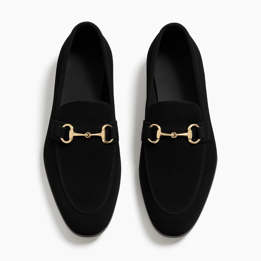 Mens Leather Slip-On Loafers Casual Fit