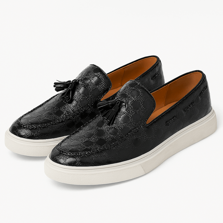 Mens Casual Leather Shoes with Tassel Detail - BritishMode