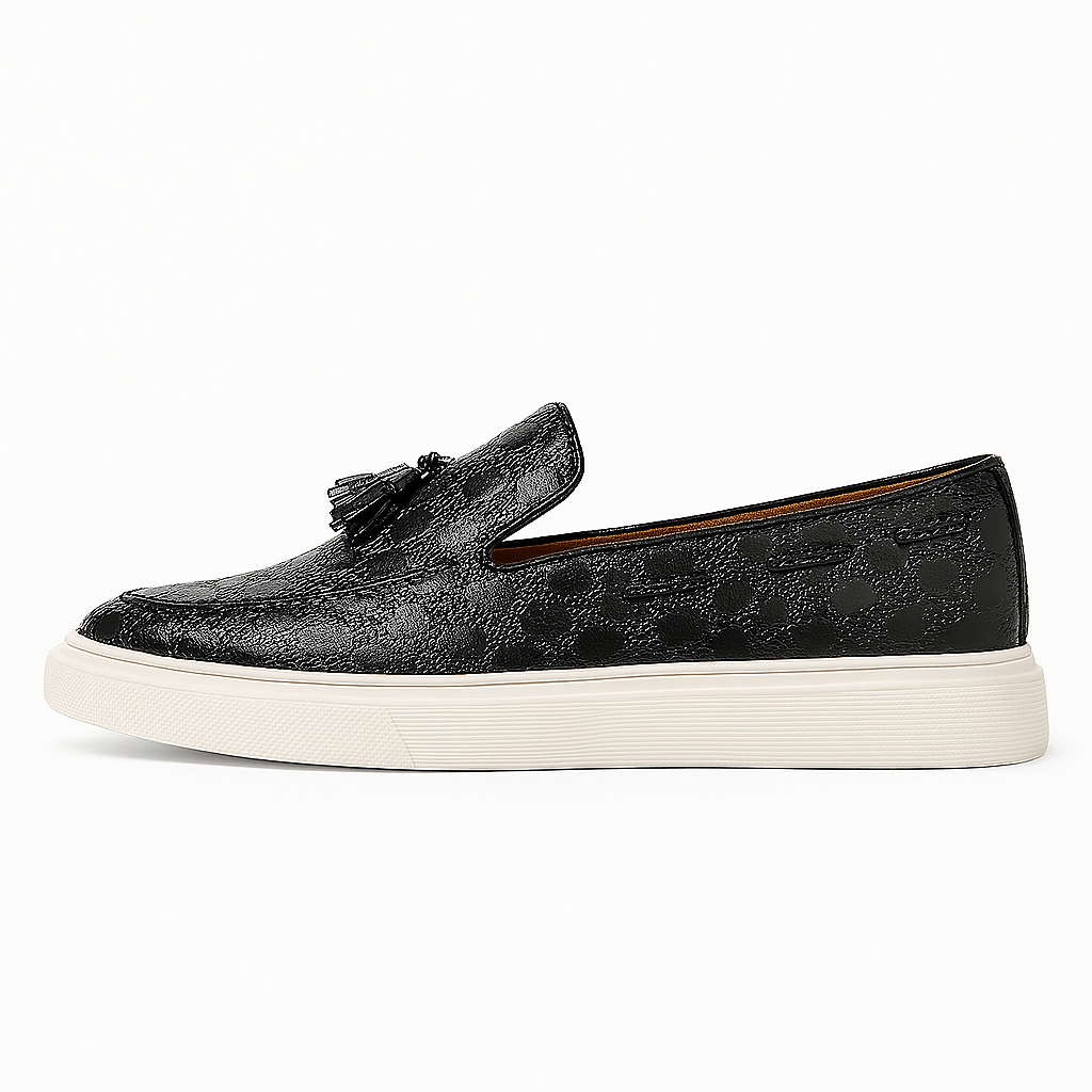 Mens Casual Leather Shoes with Tassel Detail