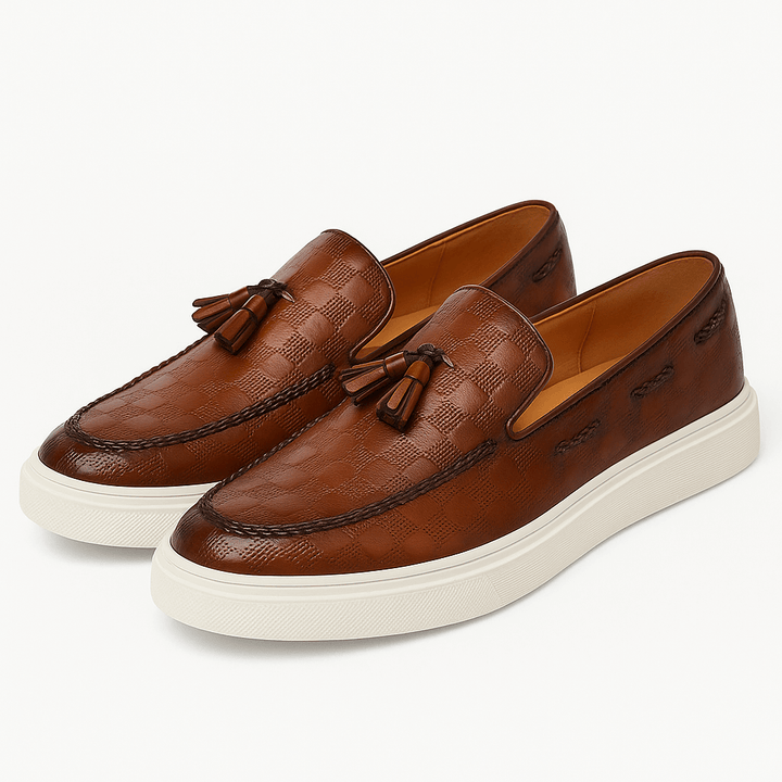 Mens Casual Leather Shoes with Tassel Detail