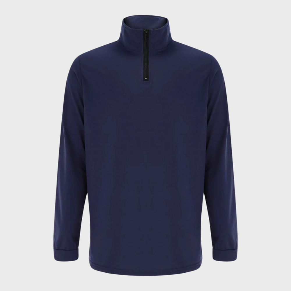 Mens Lightweight Zip-Up Sweater Cotton Blend Regular Fit