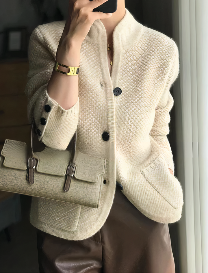 Womens Cashmere Cardigan Button Closure Stylish Fit - BritishMode