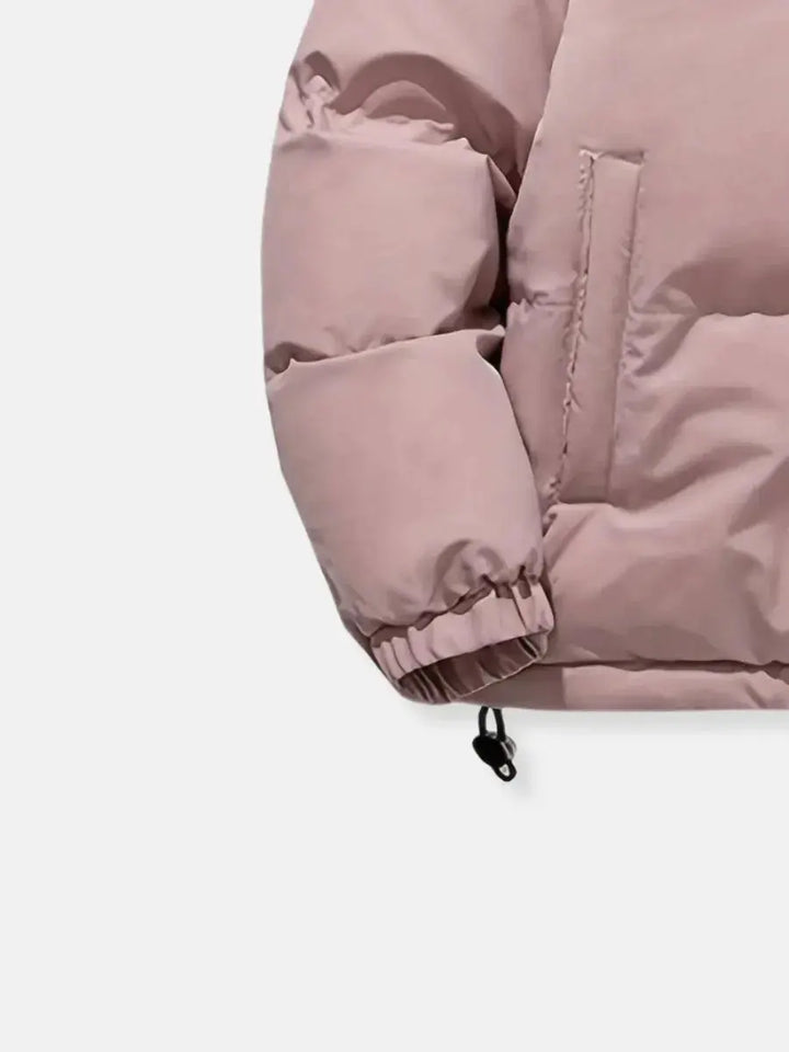 Mens Quilted Winter Jacket with Hood and Plush Lining