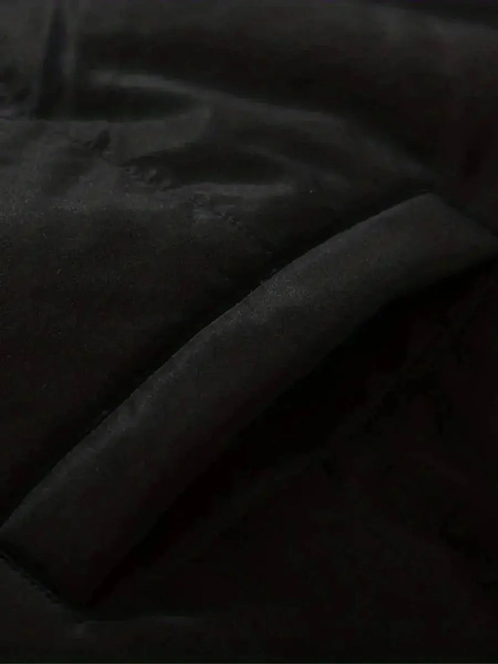 Mens Quilted Winter Jacket with Hood and Plush Lining