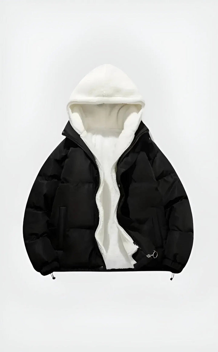 Mens Quilted Winter Jacket with Hood and Plush Lining - BritishMode