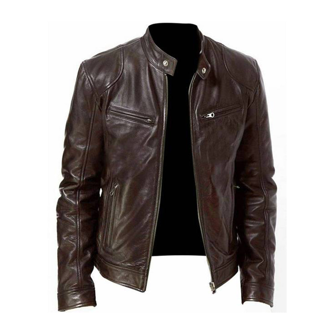 Mens Leather Jacket Classic Fit
