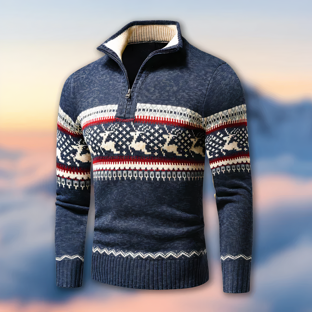 Mens Half-Zip Sweater Munro Style Knit