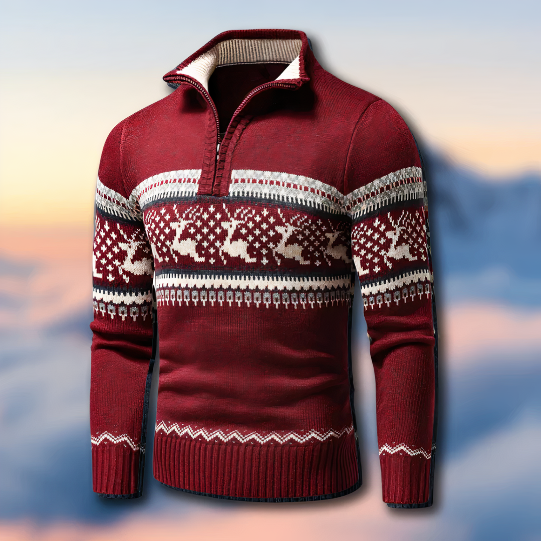 Mens Half-Zip Sweater Munro Style Knit - BritishMode