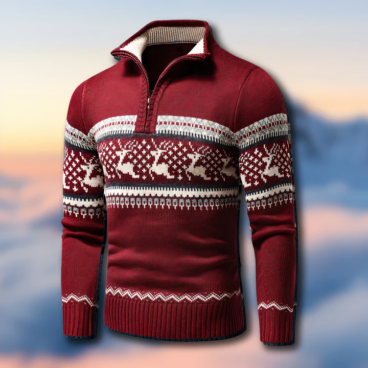 Mens Half-Zip Sweater Munro Style Knit - BritishMode