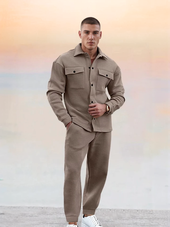 Mens Athleisure 2-Piece Set Comfortable Relaxed Fit