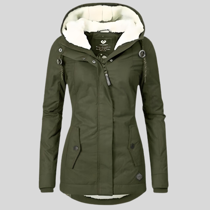 Womens Waterproof Raincoat with Hood and Long Fit Back
