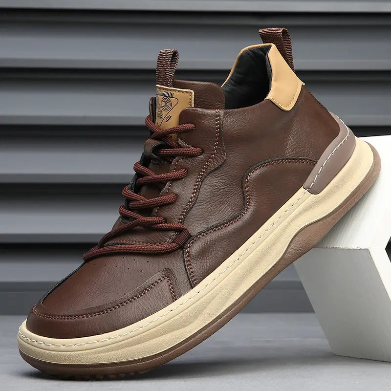 Mens Leather Sneakers Italian Style - BritishMode