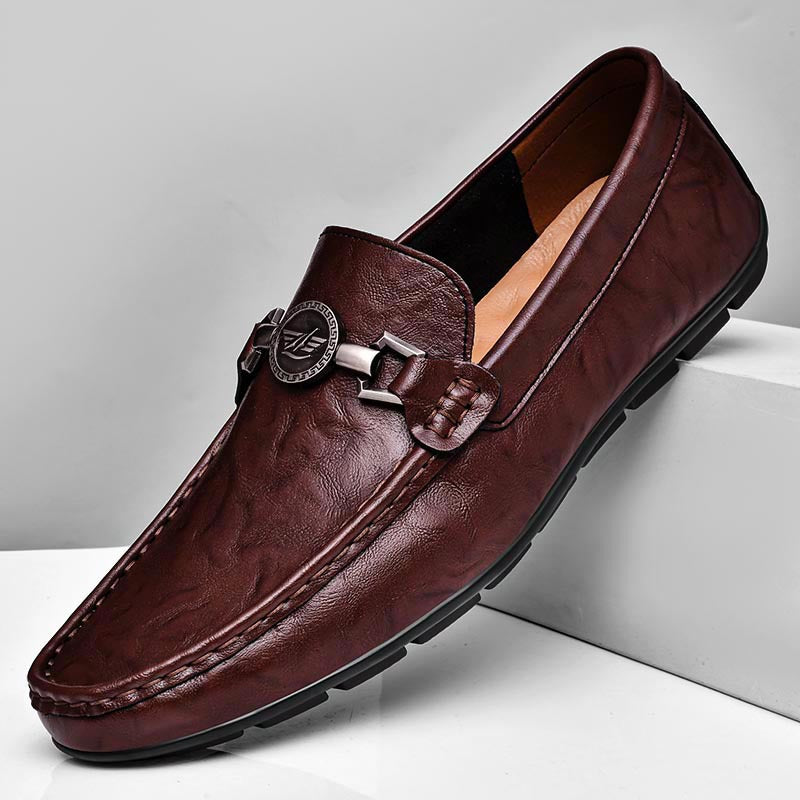 Mens Loafers Genuine Leather Slip-On