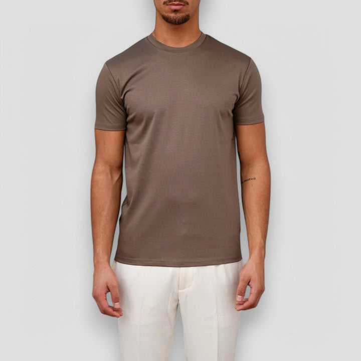 Mens Classic Crew Neck T-Shirt Soft Satin Touch - BritishMode