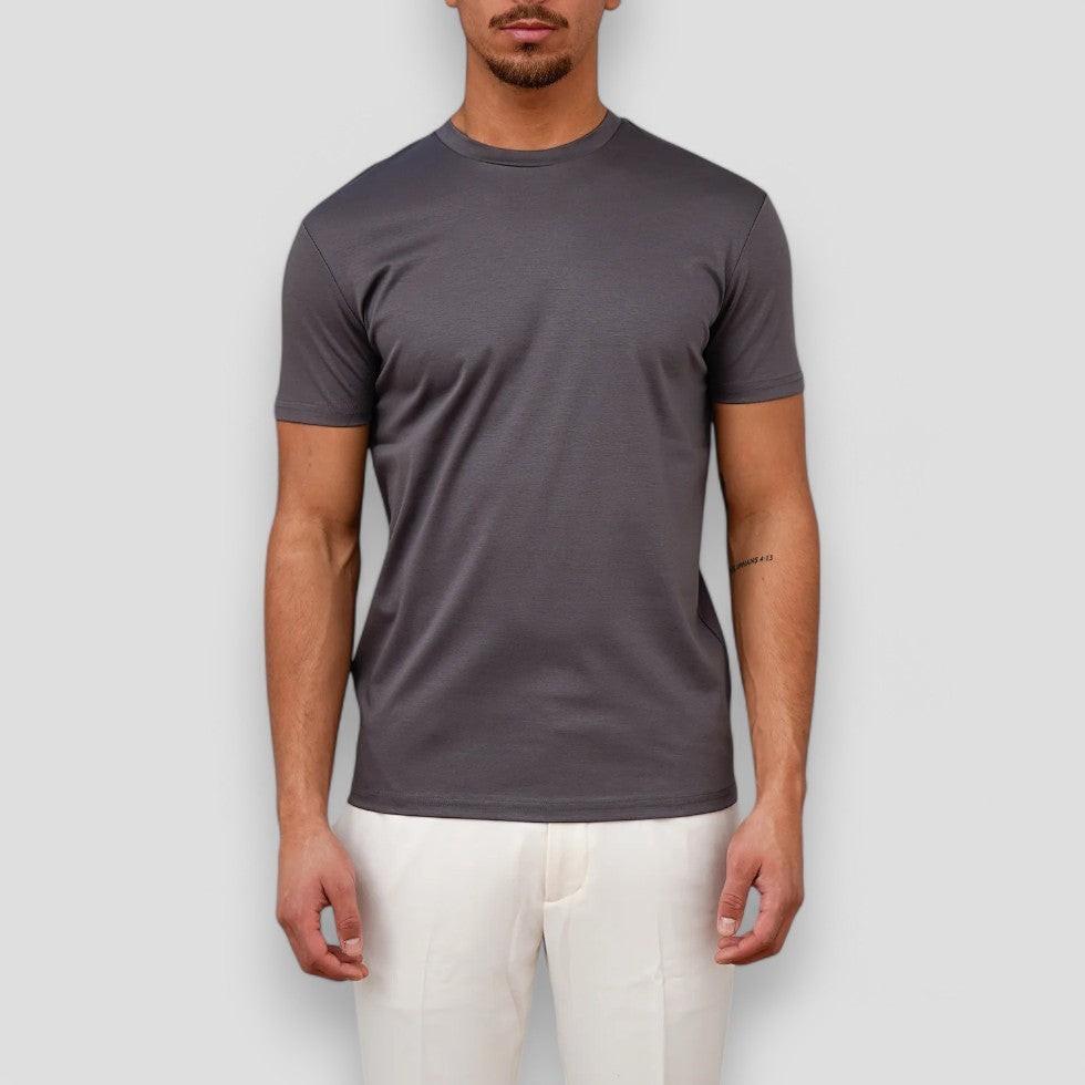 Mens Classic Crew Neck T-Shirt Soft Satin Touch