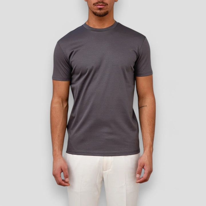 Mens Classic Crew Neck T-Shirt Soft Satin Touch