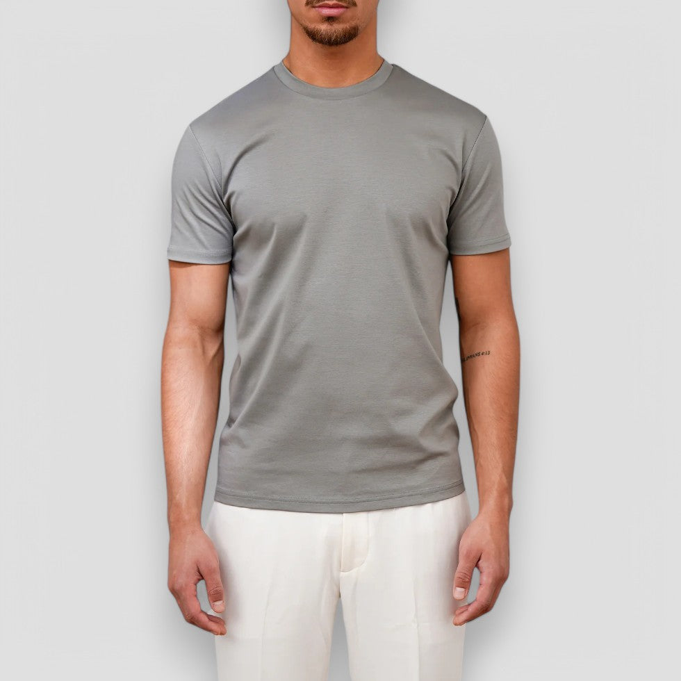 Mens Classic Crew Neck T-Shirt Soft Satin Touch