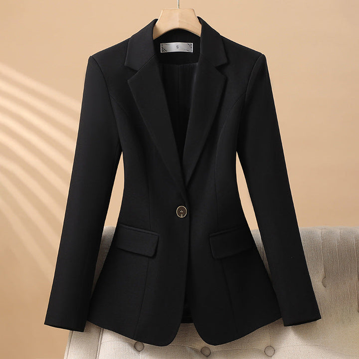 Womens Tailored Blazer Single Button Closure Flap Pockets