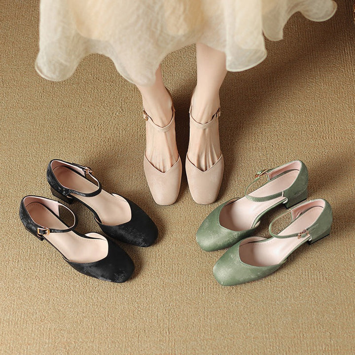 Womens Block Heel Shoes with Melvi Design