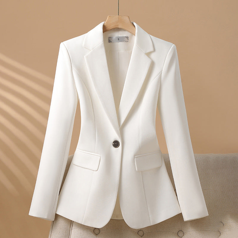 Womens Tailored Blazer Single Button Closure Flap Pockets