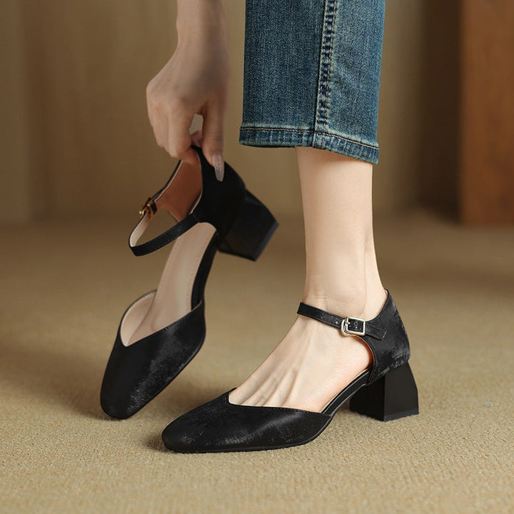 Womens Block Heel Shoes with Melvi Design