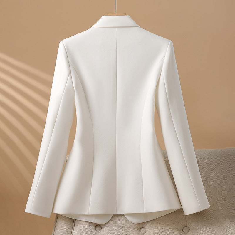 Womens Tailored Blazer Single Button Closure Flap Pockets