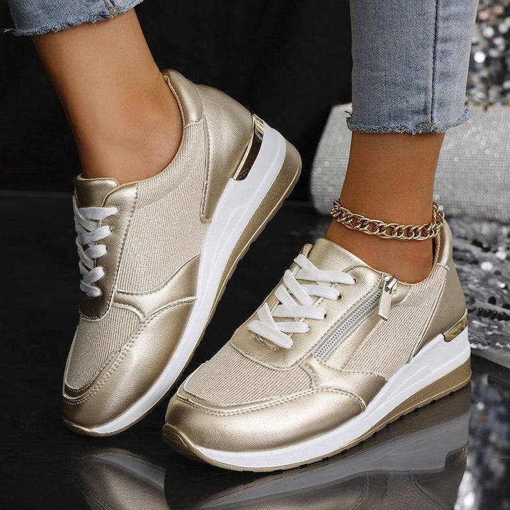 Unisex Orthopedic Platform Sneakers Lace-Up Casual Style - BritishMode