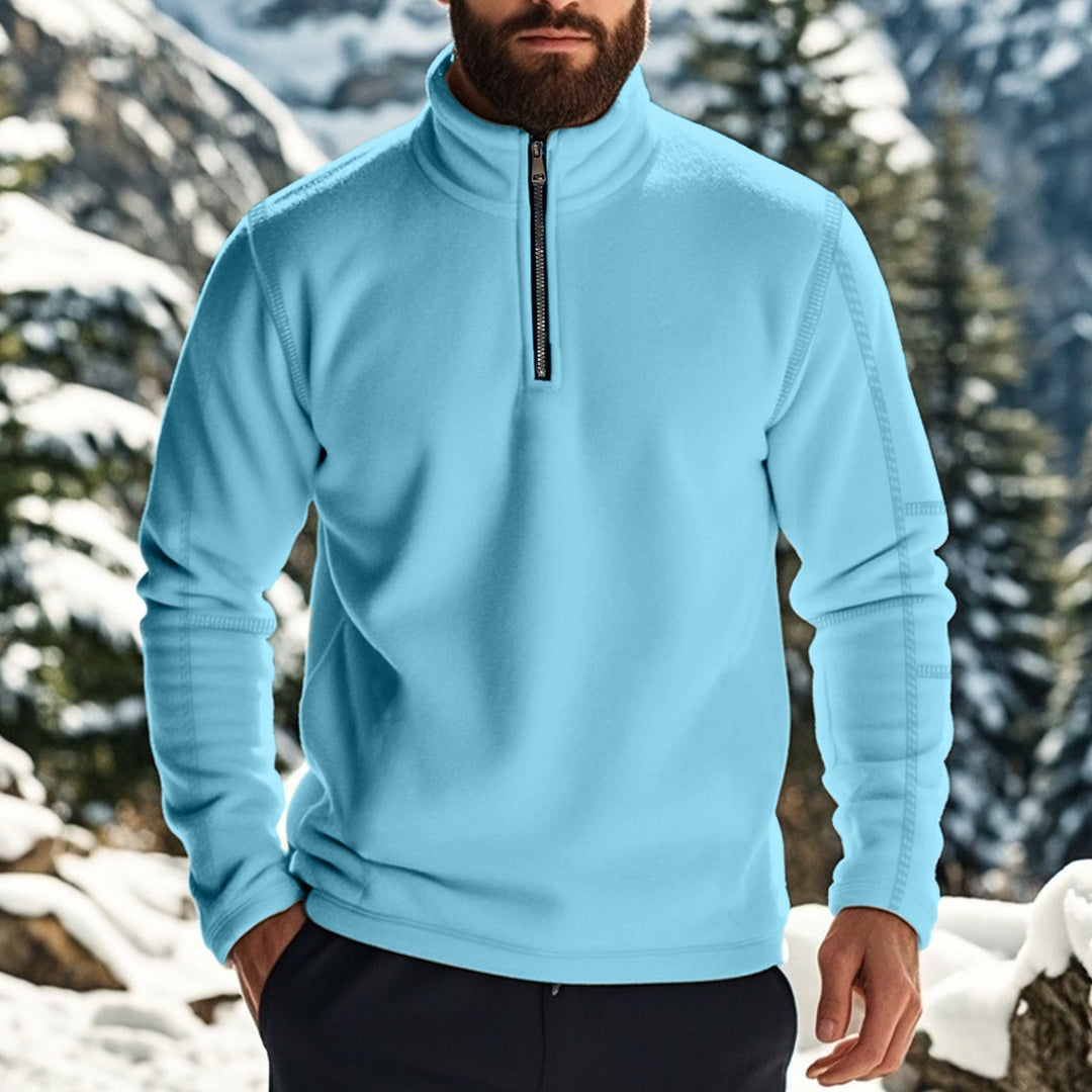 Mens Fleece Sweater Zip-Up Casual Fit - BritishMode