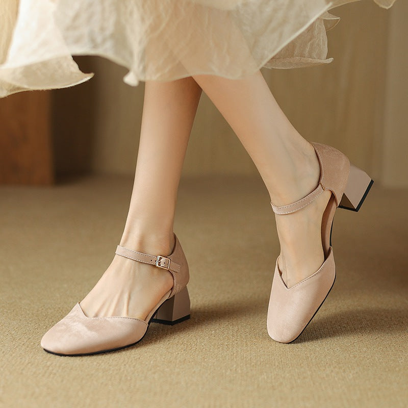Womens Block Heel Shoes with Melvi Design